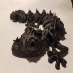 Curled Horned Articulated Lizard 3D Printer Model