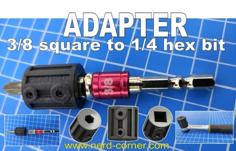 Adapter 3/8 Square To 1/4 Hex Bit 3D Printer Model