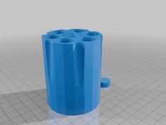 Revolver Cylinder Pencil Holder (With Ammo For Unused Slots) 3D Printer Model