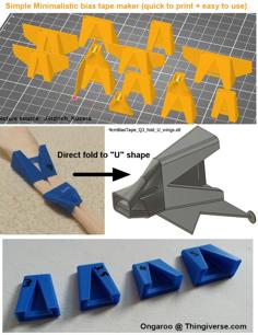 Simple Bias Tape Maker Tool, Zakladac Pasku – 3cm / 3.5cm / 4cm (1,5 In) / 5cm 3D Printer Model