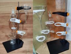 Lab Stand + Retort Rings (3 Sizes) 3D Printer Model