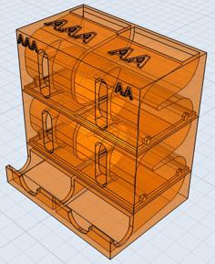 Battery Dispenser Dual : AAA & AA Stockable And Expandable 3D Printer Model