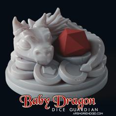 Baby Dragon Dice Guardian 3D Printer Model