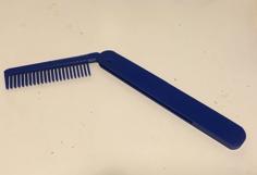 Folding Comb With Long Handle; Aid For Limited Mobility 3D Printer Model