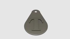 Letter T Key Fob 3D Printer Model