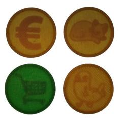 One Euro Tokens With Hidden Internal Lithophanes 3D Printer Model