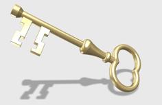 Key For Antique Lock 3D Printer Model