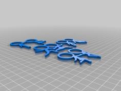 Keychain Couple Stick Figure 3D Printer Model