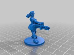 Steampunk Girl With Minigun 3D Printer Model