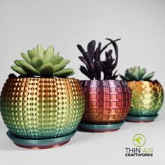 Textured Planter Series 3D Printer Model