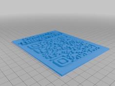 Custom QR Code 3D Printer Model