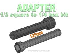 Adapter 1/2 Square To 1/4 Hex Bit 125mm 3D Printer Model