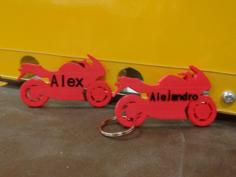 Customizable – Your Name – Motorbike – Keychain 3D Printer Model