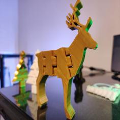 Flexible Christmas Reindeer 3D Printer Model