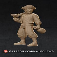 Drunk Pirate (28mm DnD Miniature) 3D Printer Model