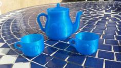 Miniature Heart Tea Set 3D Printer Model