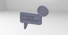 Birthday Cake Topper 3D Printer Model