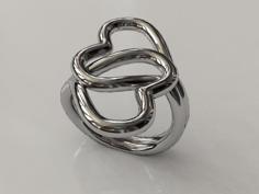 Knotted Hearts Ring 3D Printer Model