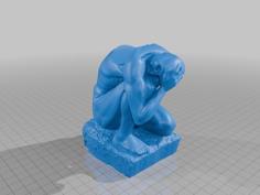 Crouching Man Switch Pro Controller Stand 3D Printer Model