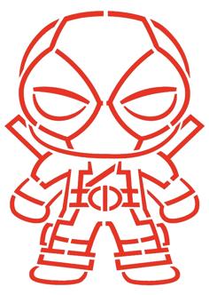 Deadpool Stencil 22 3D Printer Model