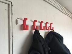 Extendable Wall-mounted Coatrack “Issy” With Movable Hooks 3D Printer Model