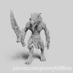 Werewolf Hybrid Form Barbarians 3D Printer Model