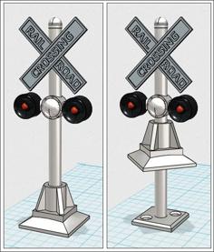 Flashing Model Railroad Crossing Signs – O Gauge 3D Printer Model