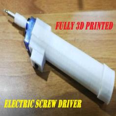 Fully Printed Electrical Screwdriver Using Servo Motor 3D Printer Model