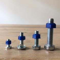 Nuts, M4, M5, M6 And M8 3D Printer Model