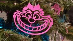 Christmas Ornament Cheshire’s Cat / Décoration De Noël Le Chat D’Alice 3D Printer Model