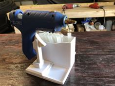 Glue Gun Caddy Stand W Cord Wrap 3D Printer Model