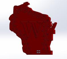 Wisconsin State Cribbage Board 3D Printer Model