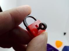 Minimal Mini Lock With Working Mechanism And Key 3D Printer Model