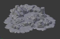 Sci-Fi Rocky Ruin 3D Printer Model