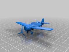 F4 Wildcat WWII Fighter-folded And Straight Wings 3D Printer Model