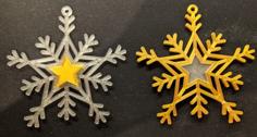 Snowflake With Star Inlay 3D Printer Model