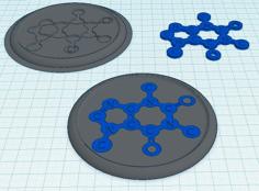 Coffee Caffeine Coaster 3D Printer Model