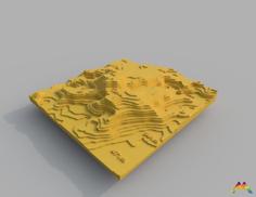 Serra Da Estrela 3D Printed Contour Map 3D Printer Model