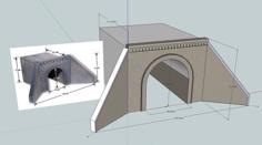 Old HO Scale Modular Tunnel Portal For 1 Lane 3D Printer Model