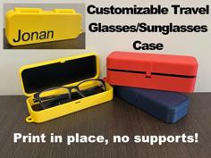 Print In Place Travel Sunglasses/Glasses Case 3D Printer Model