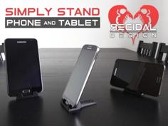 Simply Stand (For Phone And Tablet) – Recidal Design 3D Printer Model