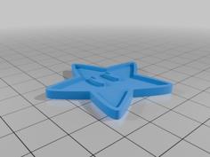 Mario Star Keychain 3D Printer Model