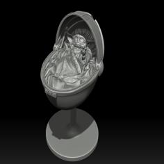 Baby Yoda In Crib. 3D Printer Model