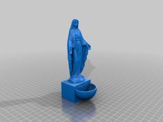 Virgin Mary Holy Water Font 3D Printer Model