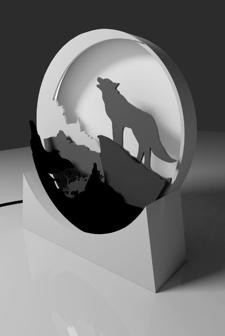 Base And Back Pieces For The Howling Wolf Light Box 3D Printer Model