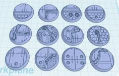 32mm Sci Fi Miniature Bases: 40k Necromunda Etc. 3D Printer Model