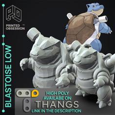 Blastoise Low Poly – Pokemon – Fan Art 3D Printer Model