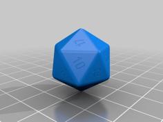 D20 Dice Round Corners 3D Printer Model