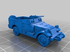 White M3 Scout Car [1:100 Scale] 3D Printer Model