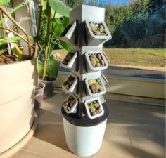 Mini Modular Hydroponic Tower – Desktop Size 3D Printer Model